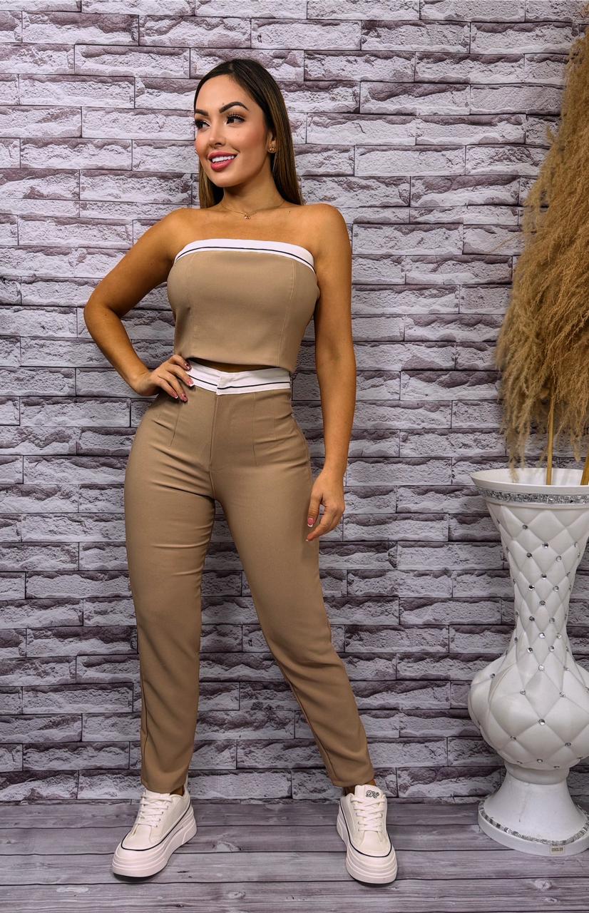 Conjunto con Top - Pretina Blanca